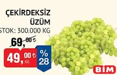ÇEKİRDEKSİZ ÜZÜM KG ÇEKİRDEKSİZ ÜZÜM KG